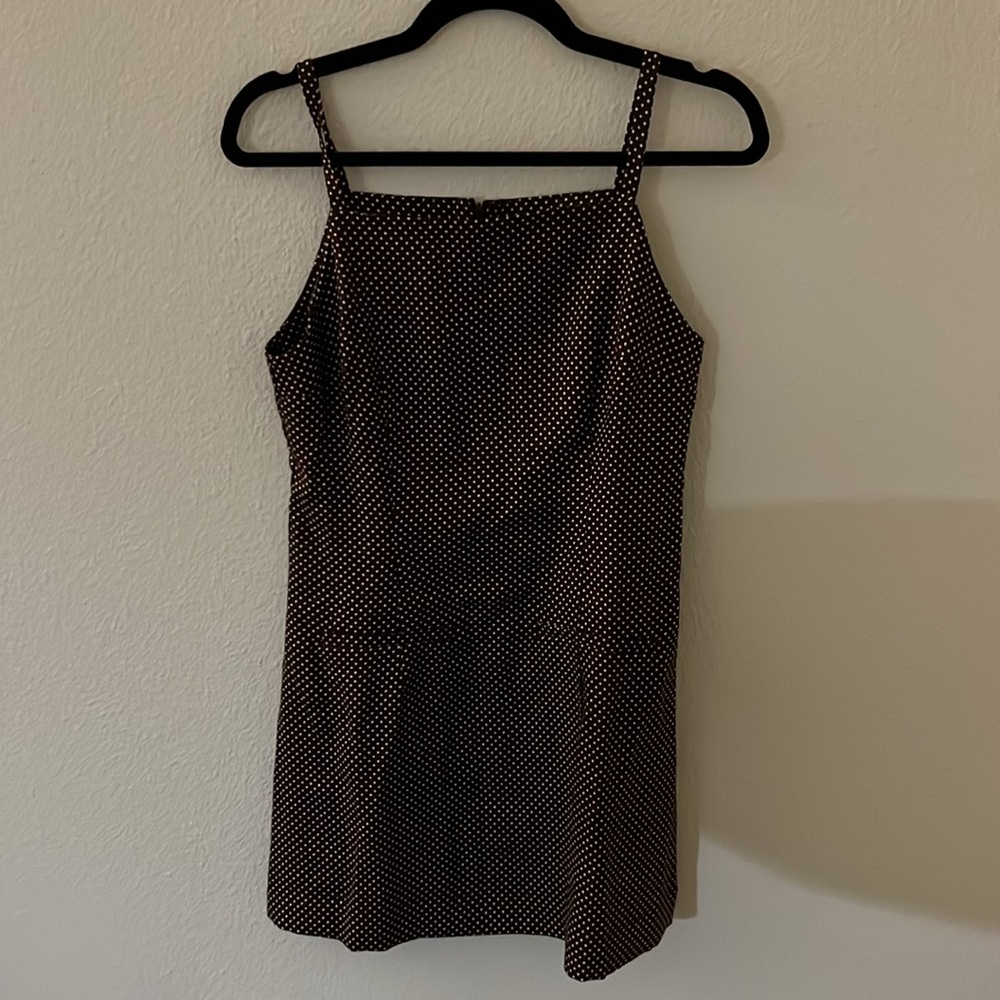 Reformation Chic brown & White Polka Dot Dress